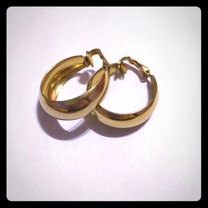 Clip On Vintage Gold Loop Earrings